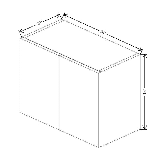 CNC Concord Newport White 24" W X 18" H Double Door Wall Cabinet