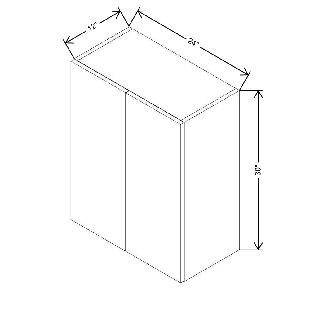CNC Concord Newport White 24" W X 30" H Double Door Wall Cabinet