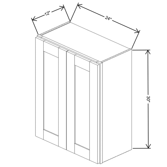 Fabuwood Quest Metro Java Wall 24"W x 30"H Shaker Cabinet