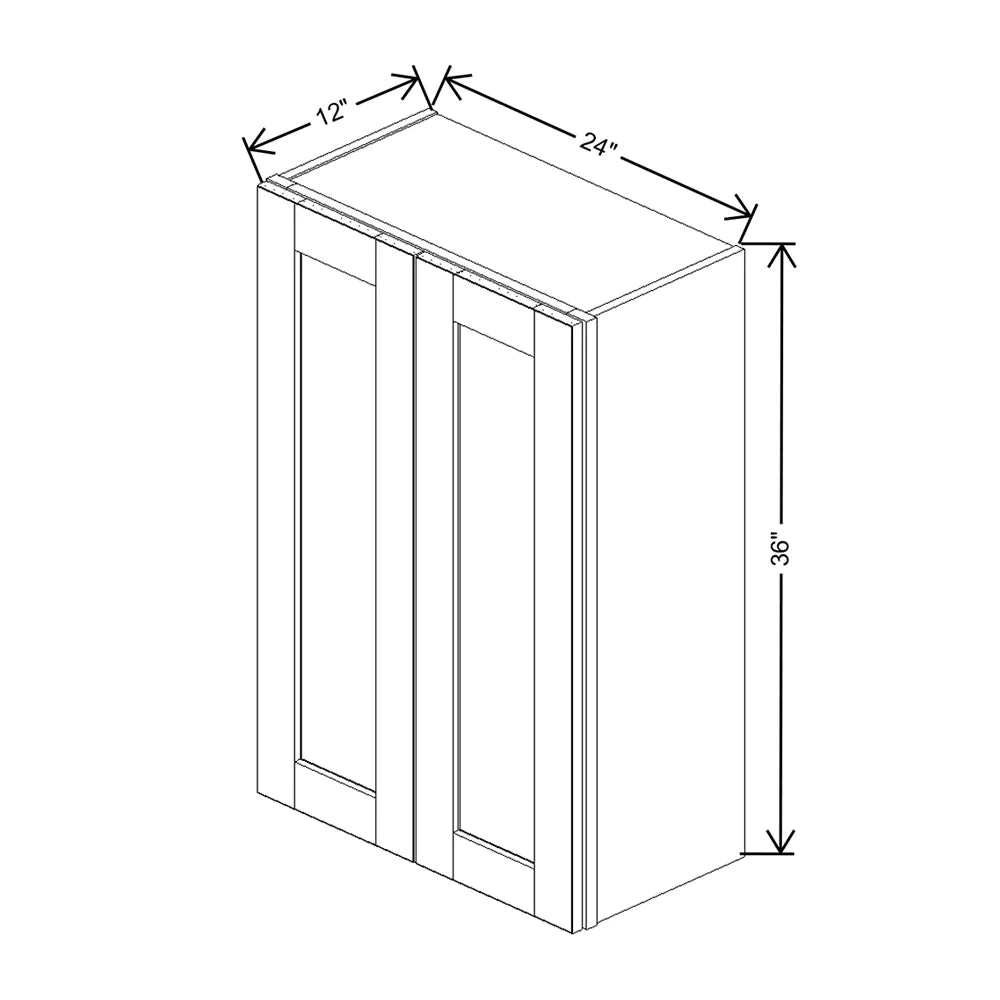 J&K Dove E1 Double Door Wall Cabinet - 24" W x 36" H