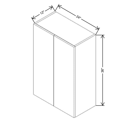 CNC Concord Newport White 24" W X 36" H Double Door Wall Cabinet