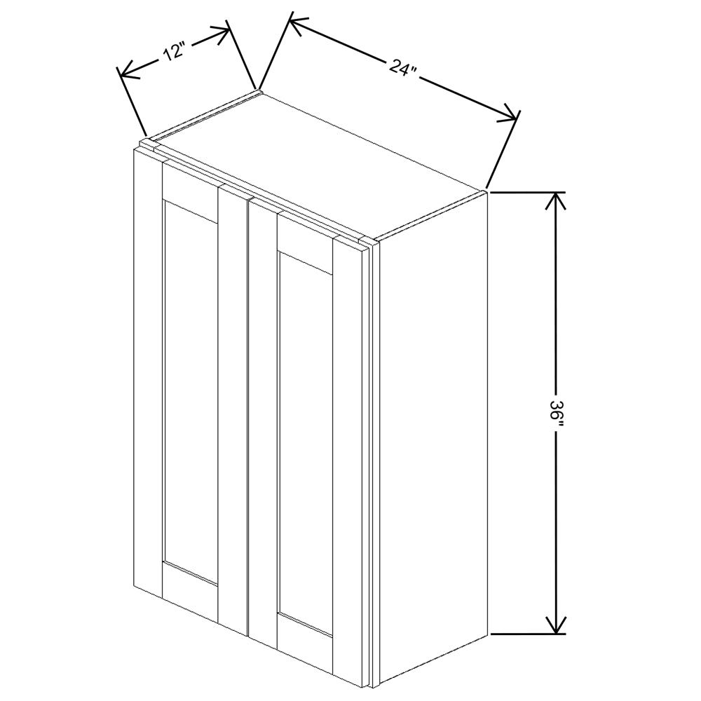 Fabuwood Quest Metro Java Wall 24"W x 36"H Shaker Cabinet