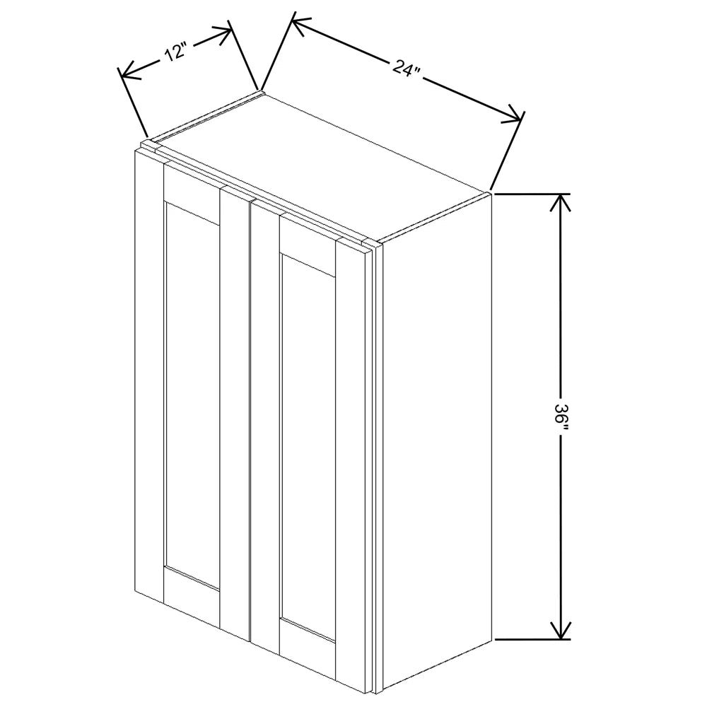 Fabuwood Allure Luna Desert Oak 24" W X 36" H X 12" D Double Door Wall Cabinet