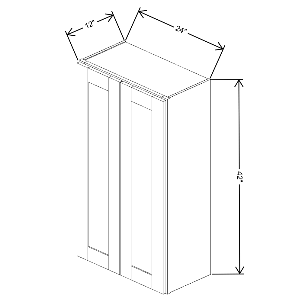 Fabuwood Allure Galaxy Dove Wall 24"W x 42"H Shaker Cabinet