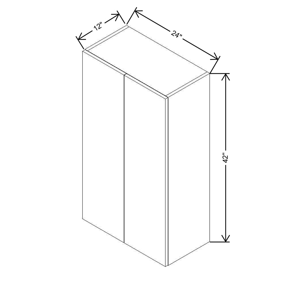 CNC Concord Newport White 24" W X 42" H Double Door Wall Cabinet