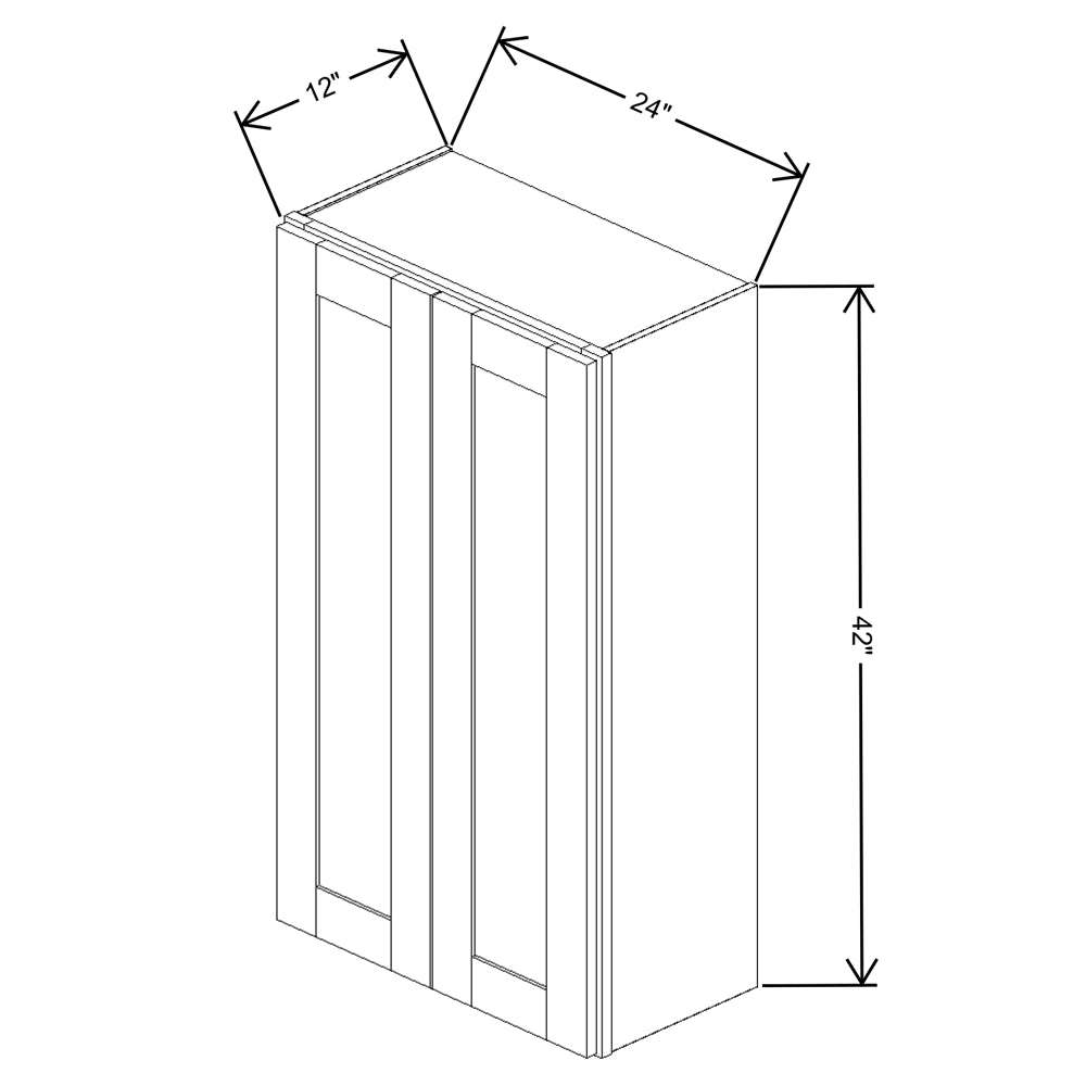 Fabuwood Quest Metro Java Wall 24"W x 42"H Shaker Cabinet