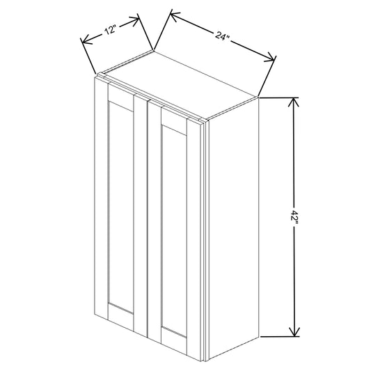 Fabuwood Quest Metro Java Wall 24"W x 42"H Shaker Cabinet