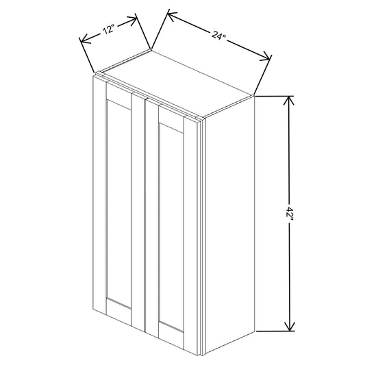 Fabuwood Allure Galaxy Desert Oak 24" W X 42" H X 12" D Double Door Wall Cabinet
