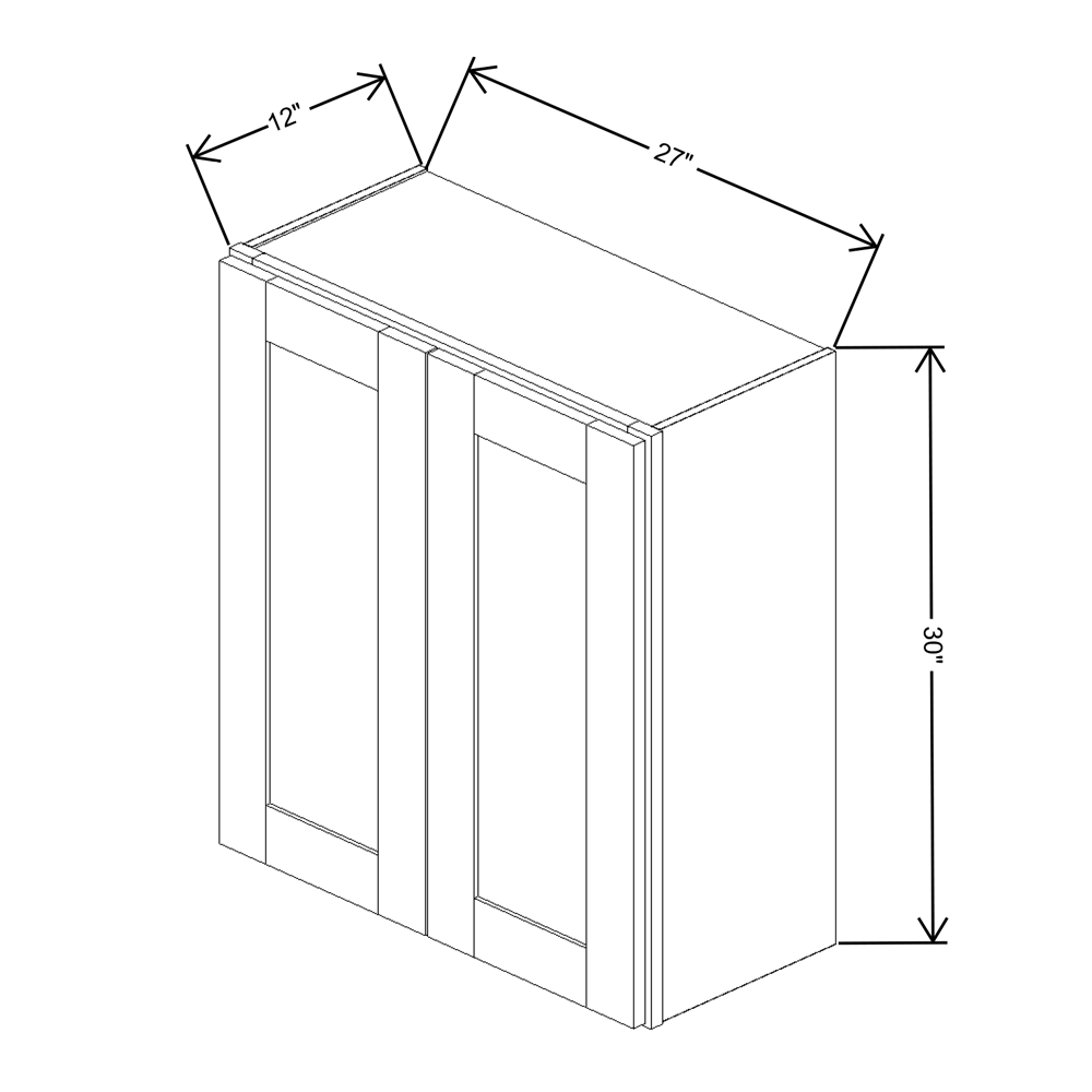 Fabuwood Quest Metro Java Wall 27"W x 30"H Shaker Cabinet