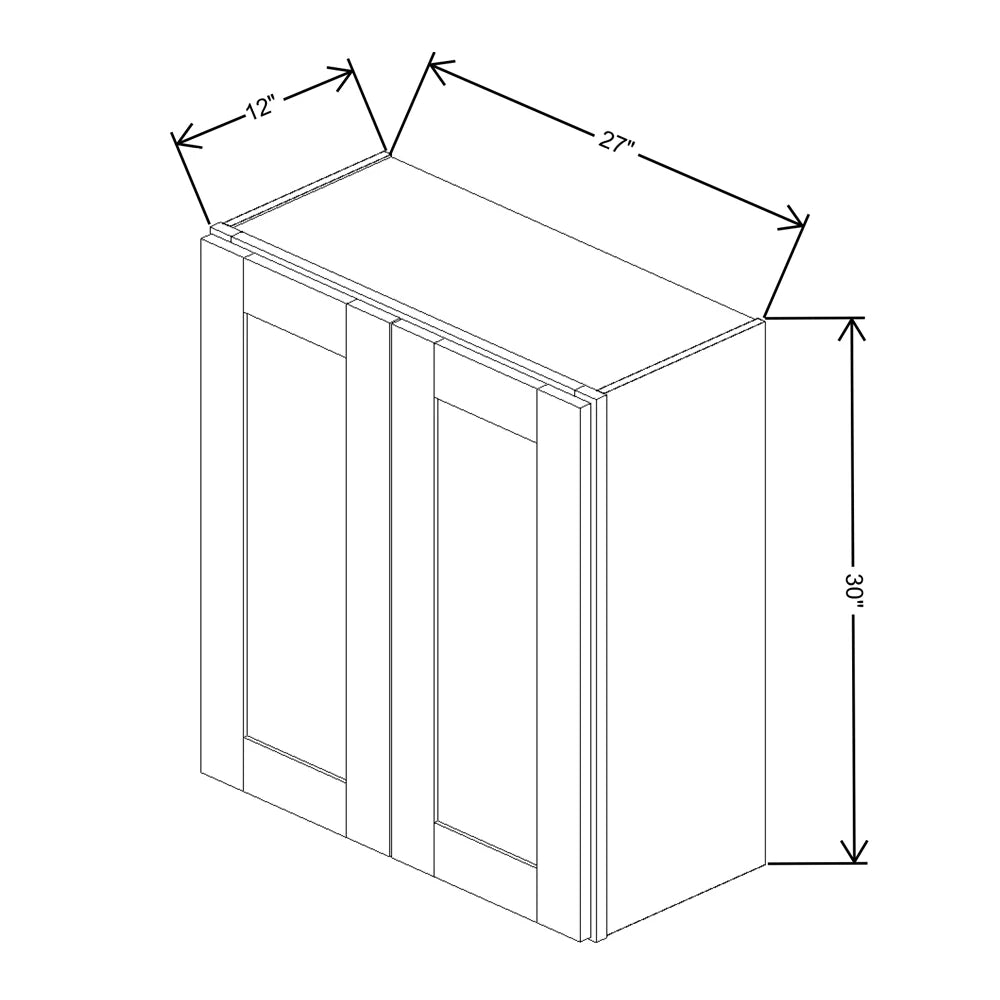 Fabuwood Allure Luna Desert Oak 27" W X 30" H X 12" D Double Door Wall Cabinet