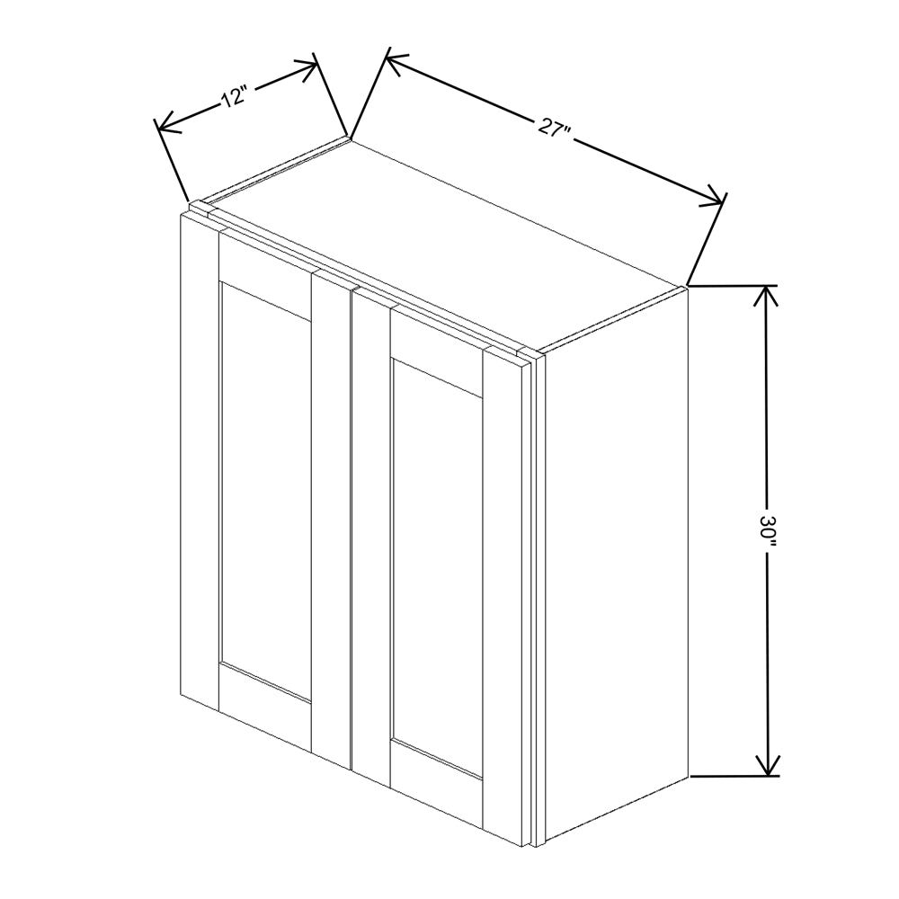 Fabuwood Quest Metro Frost Wall 27"W x 30"H Shaker Cabinet