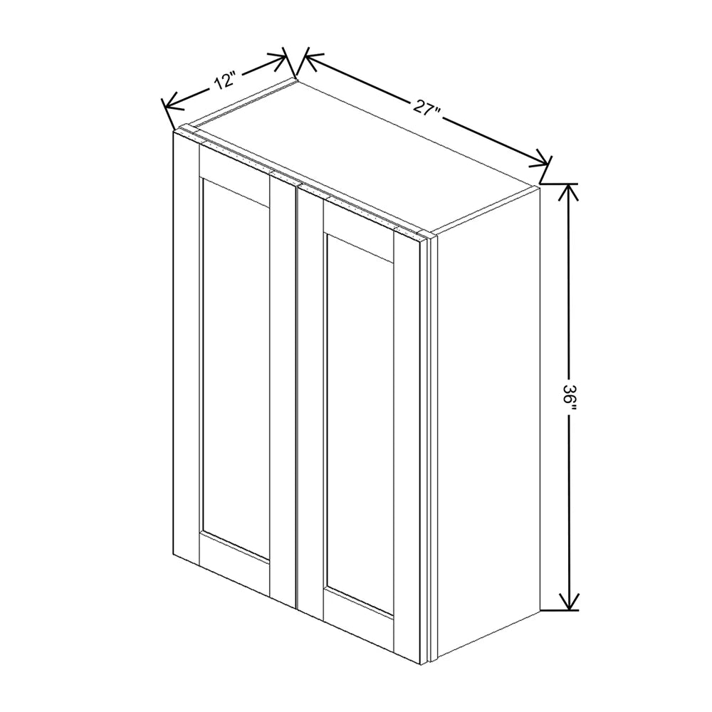 J&K Dove E1 Double Door Wall Cabinet - 27" W x 36" H