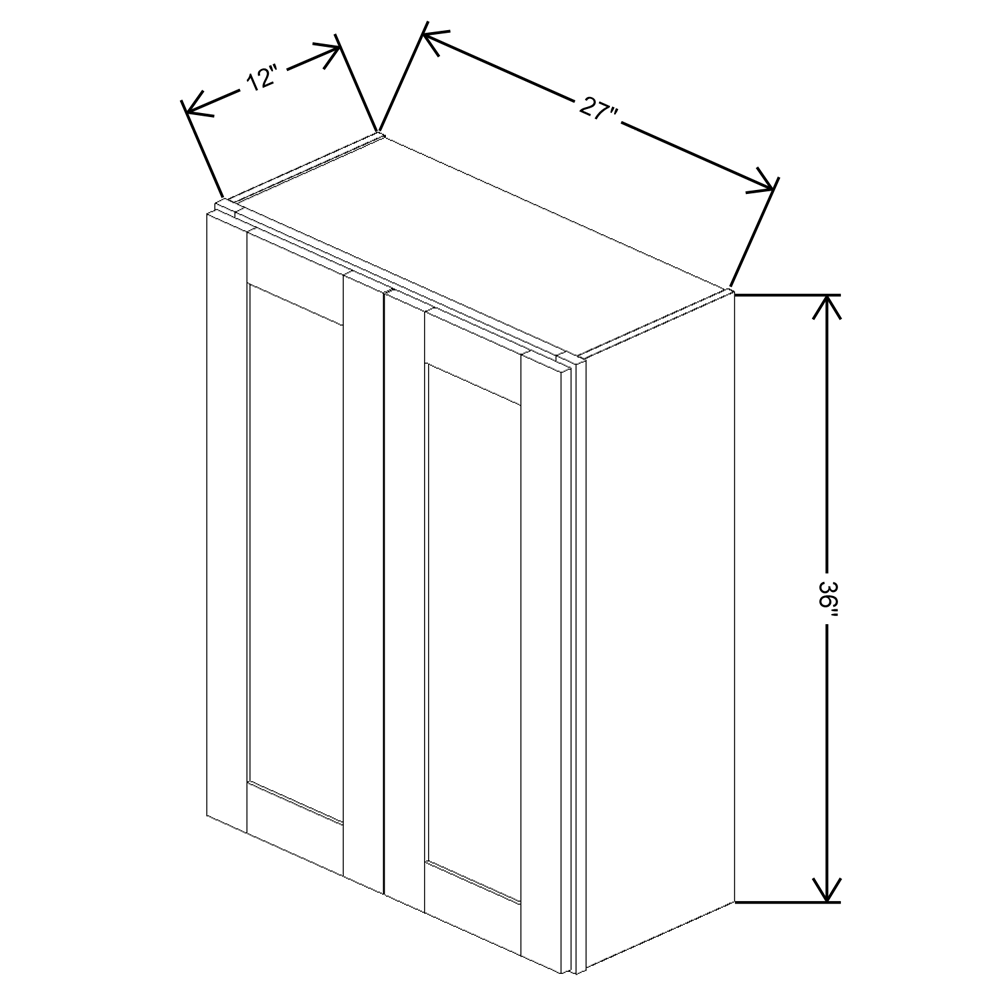 Fabuwood Allure Luna Kona Wall 27"W x 36"H Shaker Cabinet