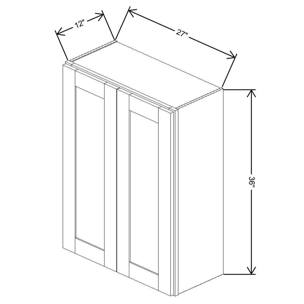 Fabuwood Quest Metro Java Wall 27"W x 36"H Shaker Cabinet