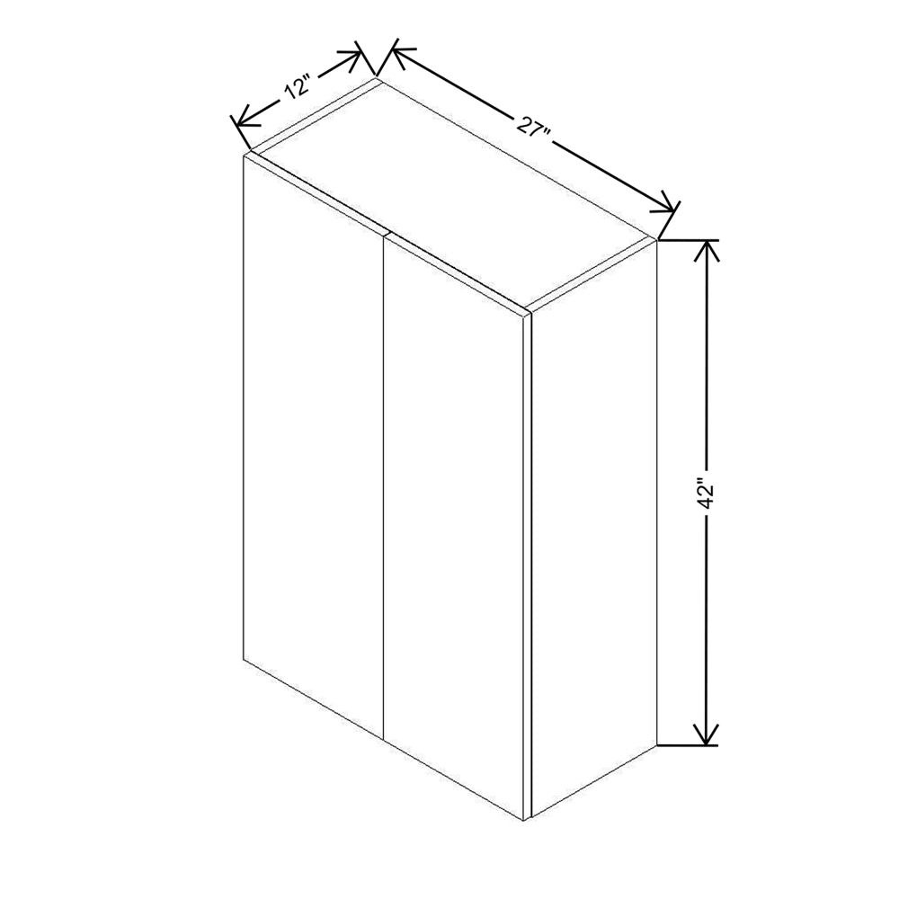 CNC Concord Fashion White 27" W X 42" H Double Door Wall Cabinet