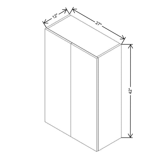 CNC Concord Newport White 27" W X 42" H Double Door Wall Cabinet