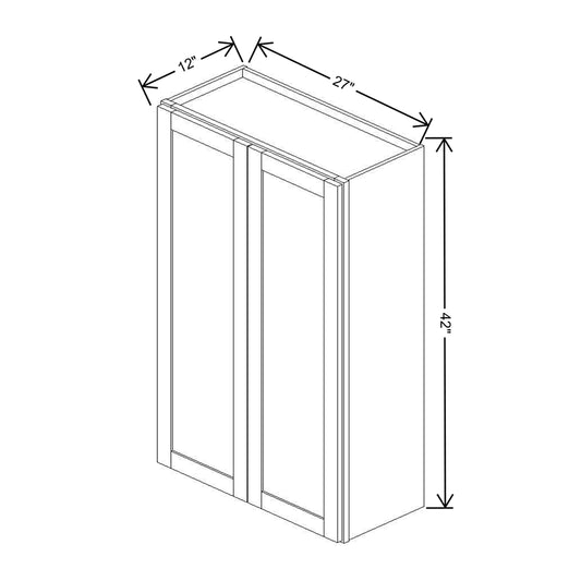 Wolf Classic Dartmouth White Paint 27"W X 42"H Wall Cabinet