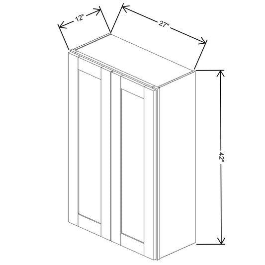 Fabuwood Quest Metro Mist Wall 27"W x 42"H Shaker Cabinet