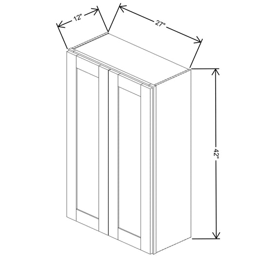 Fabuwood Allure Luna Desert Oak 27" W X 42" H X 12" D Double Door Wall Cabinet