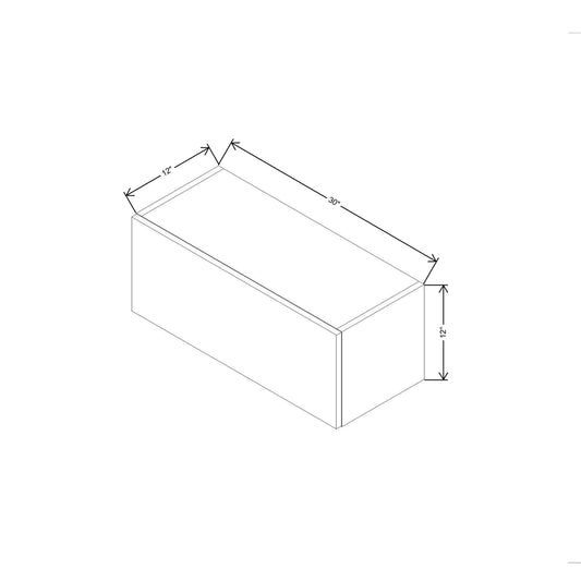CNC Concord Newport White 30" W X 12" H Horizontal Wall Cabinet
