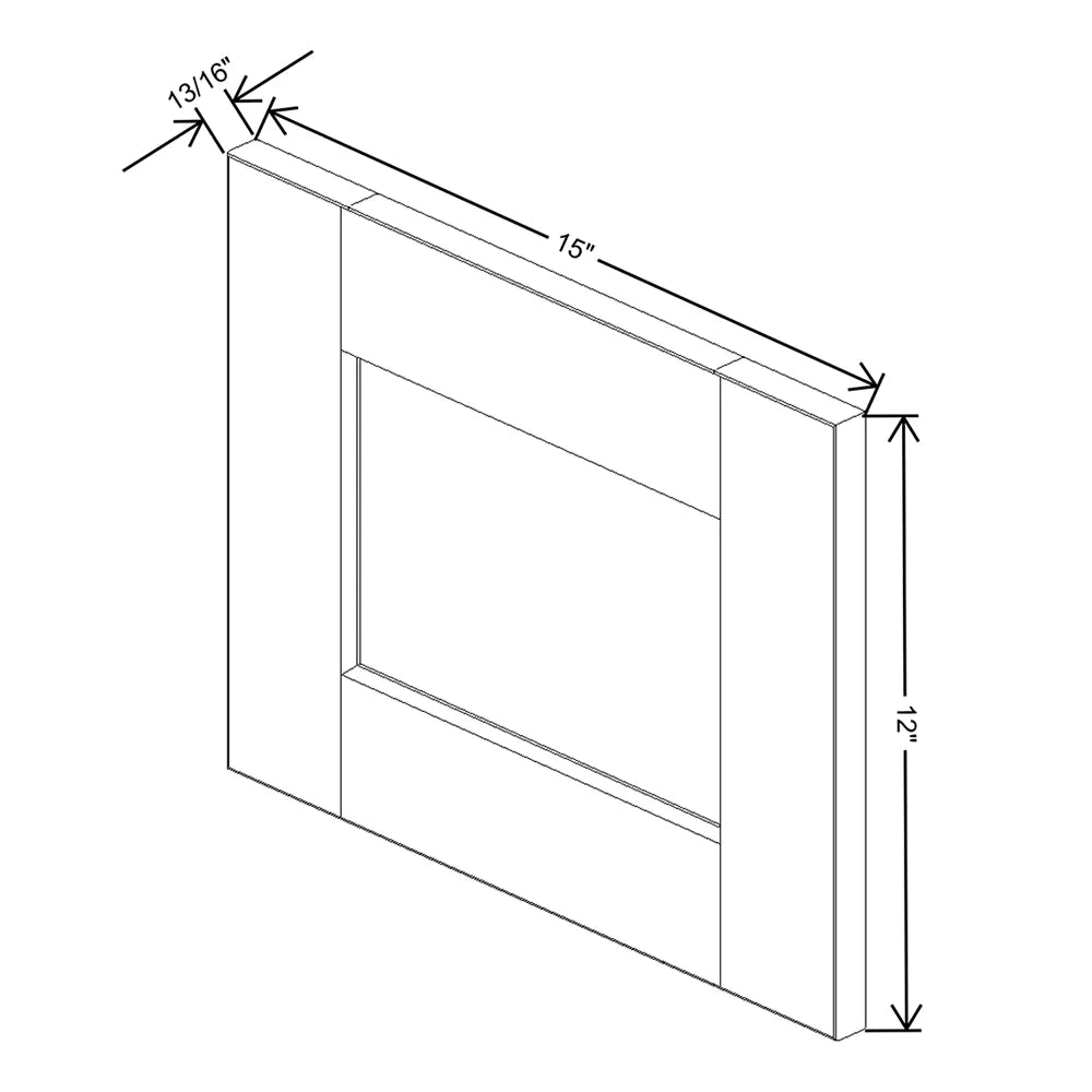 J&K White Shaker S8 Dummy Door Panel 15" W x 12" H