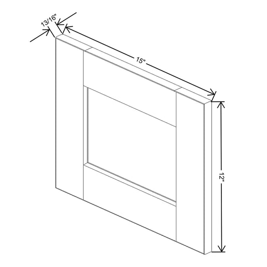 J&K White Shaker S8 Dummy Door Panel 15" W x 12" H