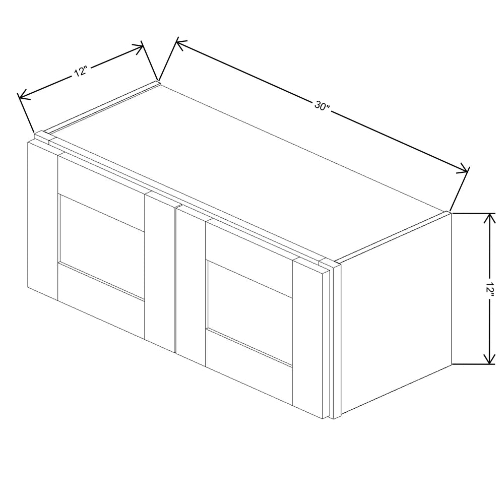 Fabuwood Allure Galaxy Desert Oak 30" W X 12" H X 12" D Double Door Wall Cabinet