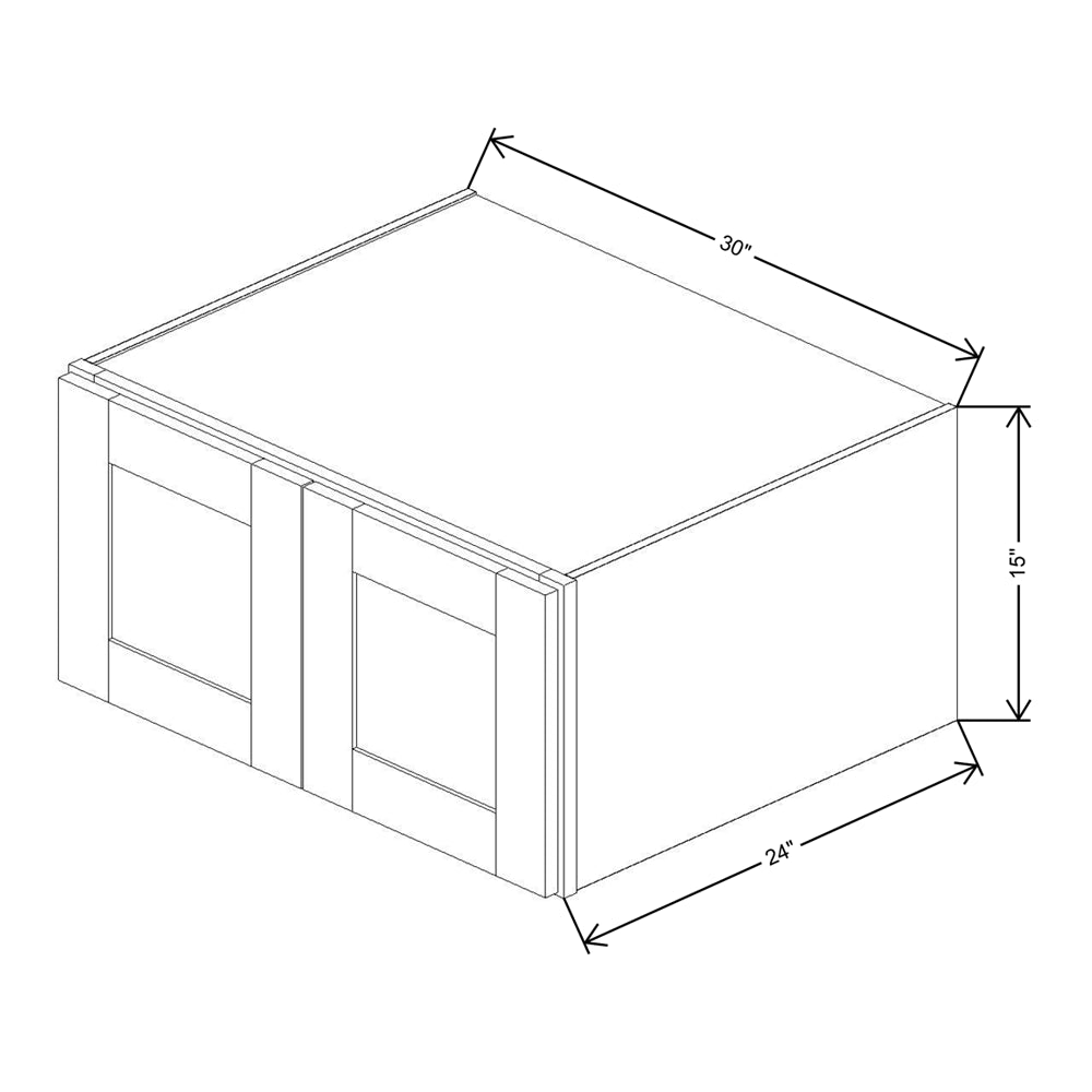 Fabuwood Allure Luna Kona 30"W X 15"H X 24"Deep Wall