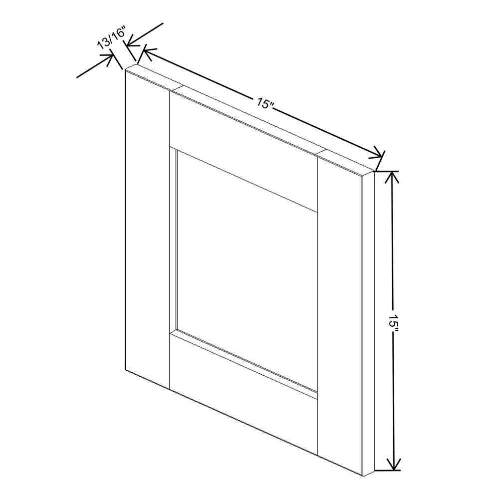 J&K White Shaker S8 Dummy Door Panel 15" W x 15" H