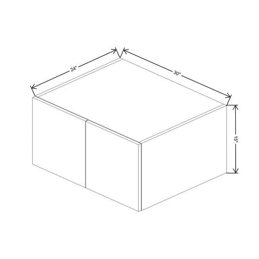 CNC Concord Newport White 30" W X 15" H X 24" D Double Door Wall Cabinet