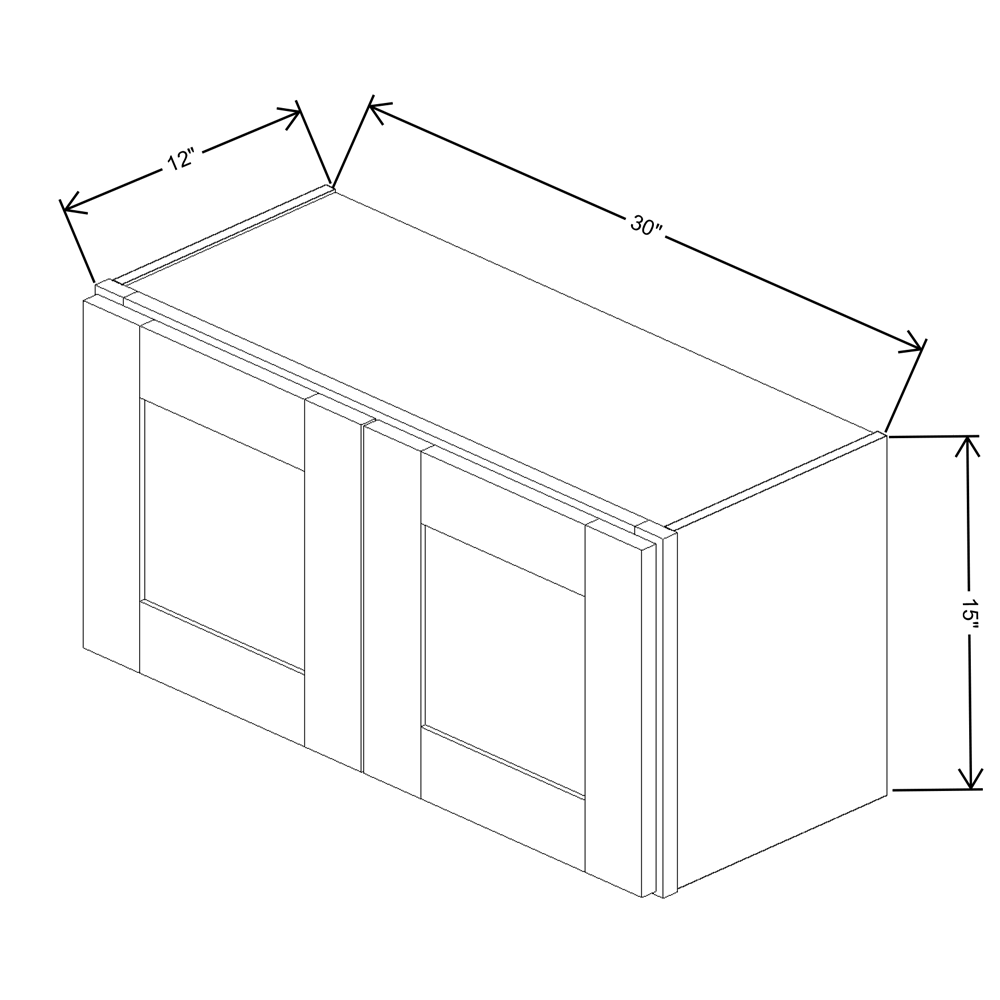 Fabuwood Quest Metro Mist Wall 30"W x 15"H Shaker Cabinet