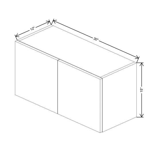 CNC Concord Newport White 30" W X 15" H Double Door Wall Cabinet
