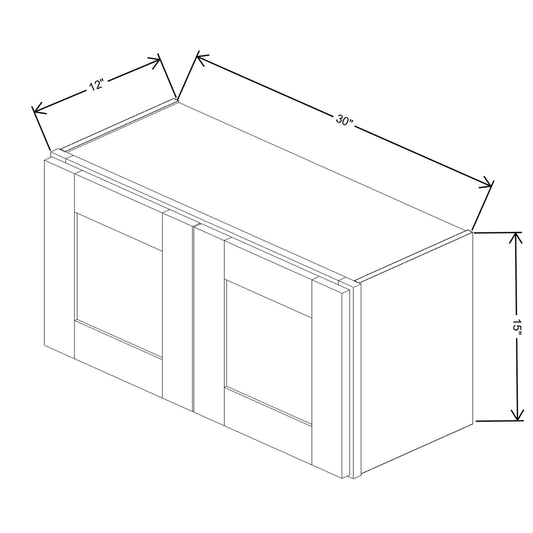 Fabuwood Value Premium Hallmark Frost Wall 30"W x 15"H Shaker Cabinet