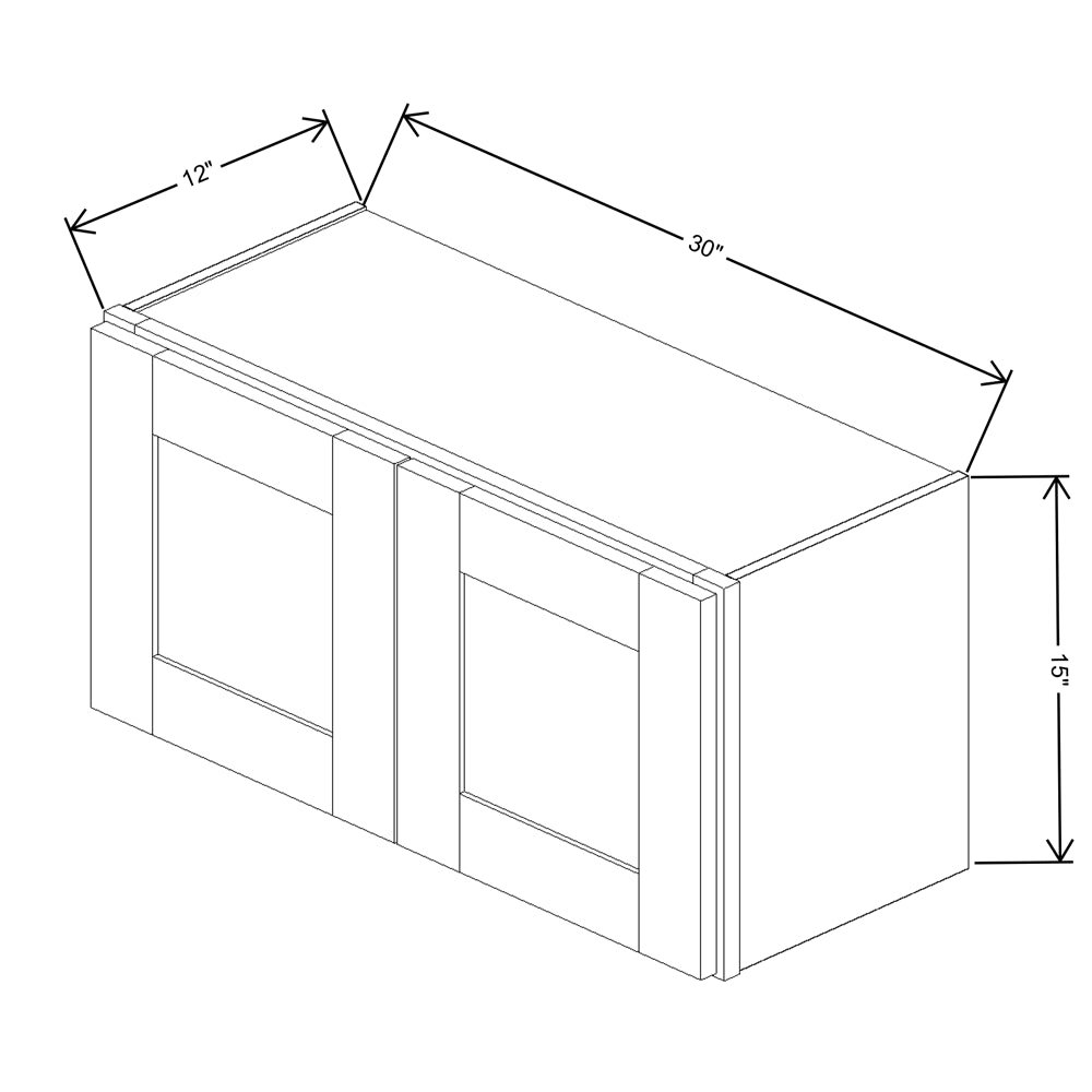 Fabuwood Quest Metro Frost Wall 30"W x 15"H Shaker Cabinet