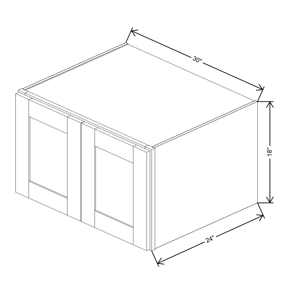 Fabuwood Allure Luna Dove 30"W X 18"H Wall X 24"Deep Wall