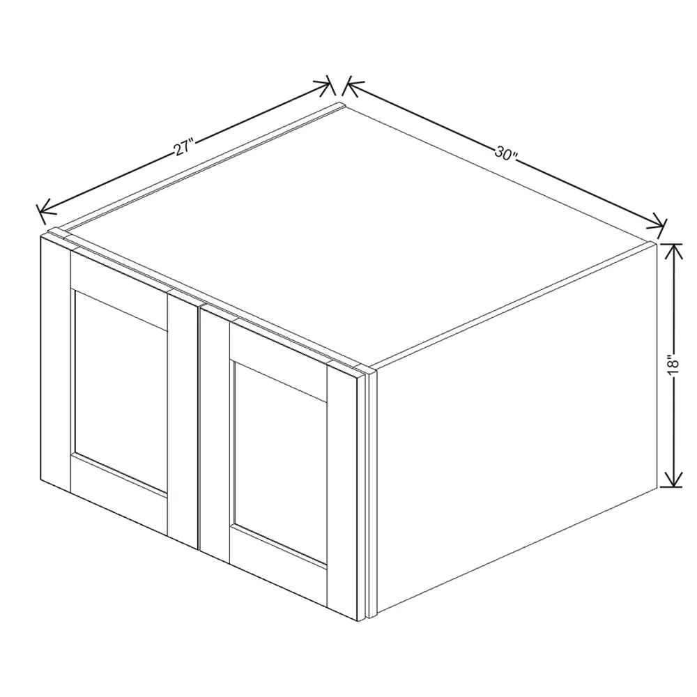 J&K Dove E1 Refrigerator Wall Cabinet - 30" W x 18" H x 27" D