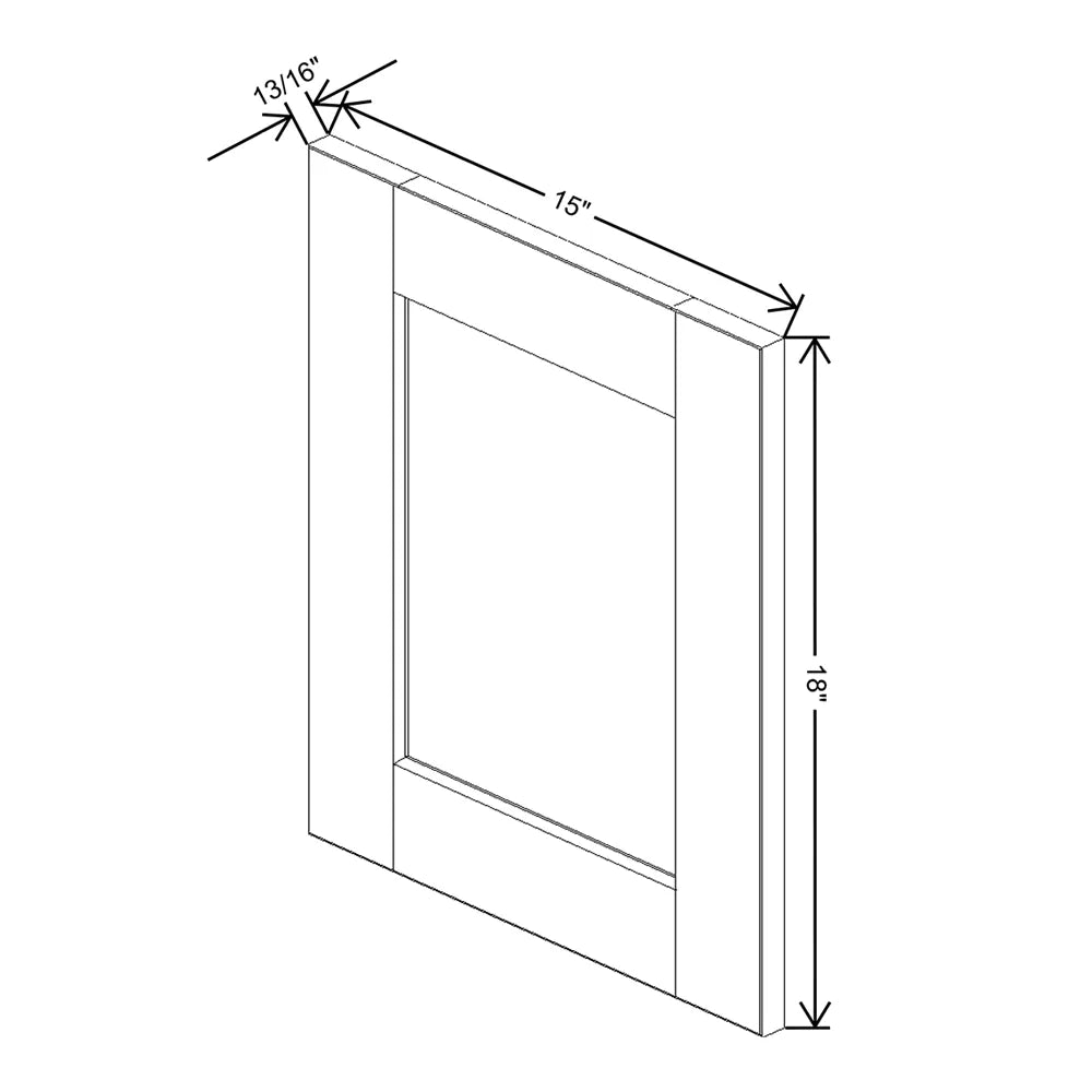 J&K White Shaker S8 Dummy Door Panel 15" W x 18" H