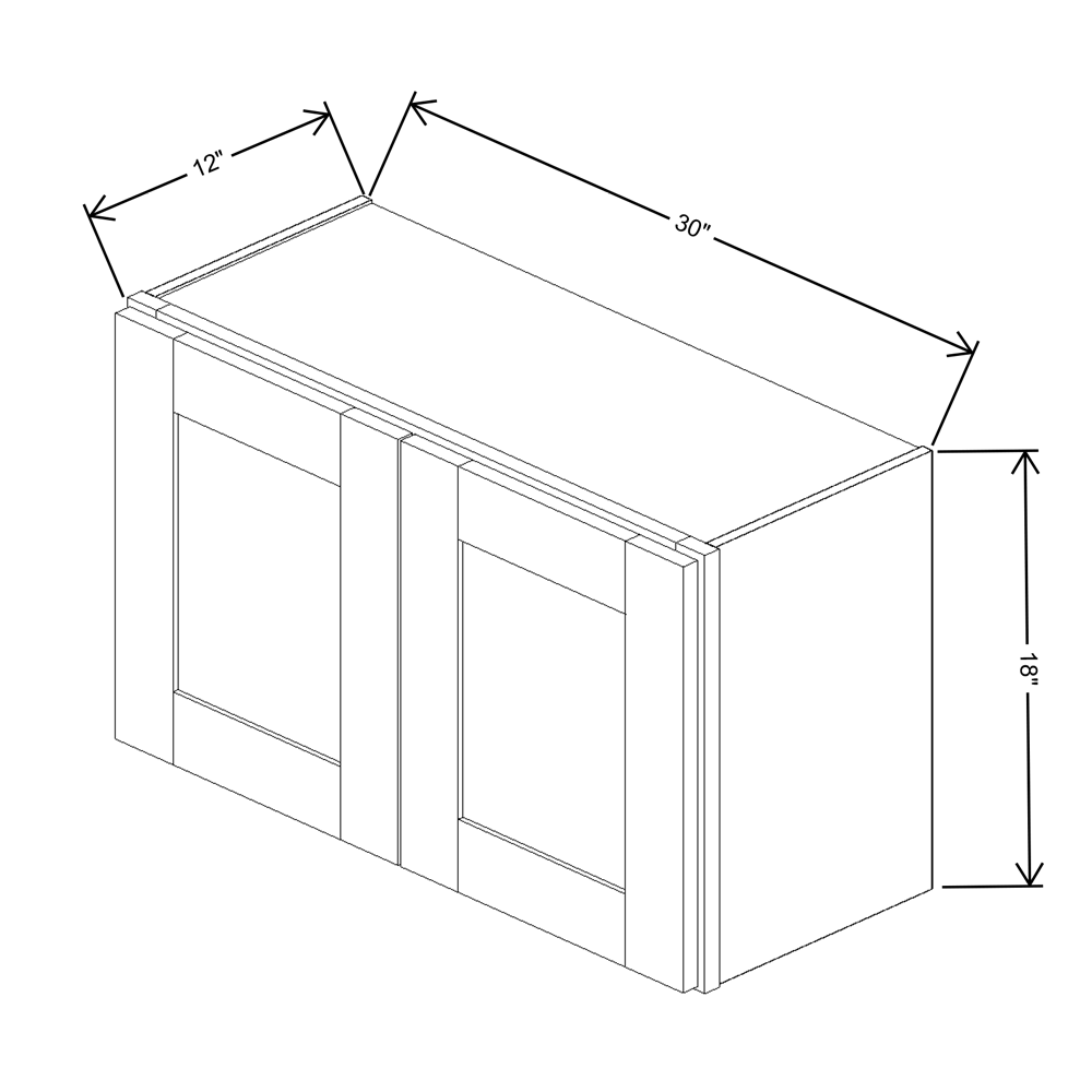 Fabuwood Allure Nexus Frost Wall 30"W x 18"H Shaker Cabinet