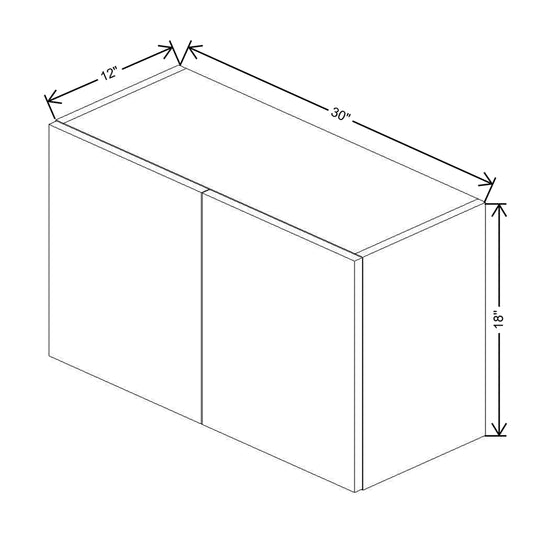 CNC Concord Newport White 30" W X 18" H Double Door Wall Cabinet