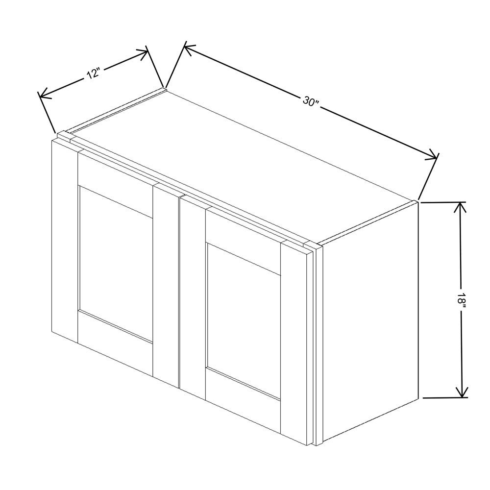 Fabuwood Quest Metro Java Wall 30"W x 18"H Shaker Cabinet