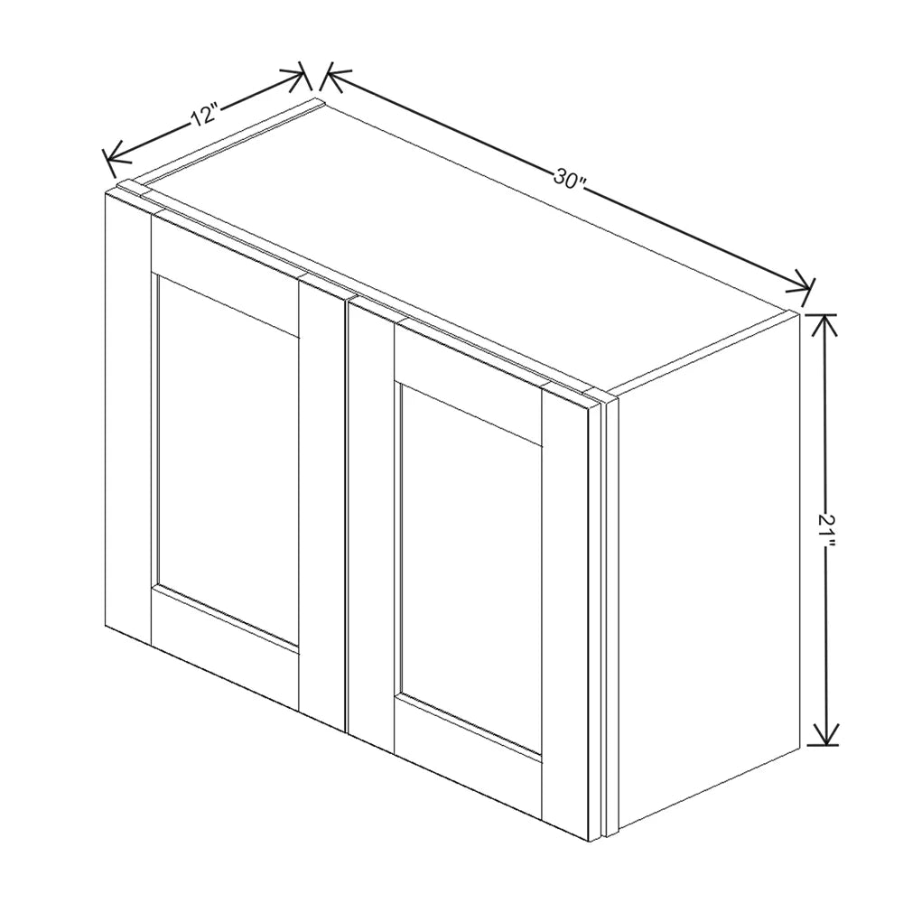 J&K Chocolate Glazed M01 Double Door Wall Cabinet - 30" W x 21" H