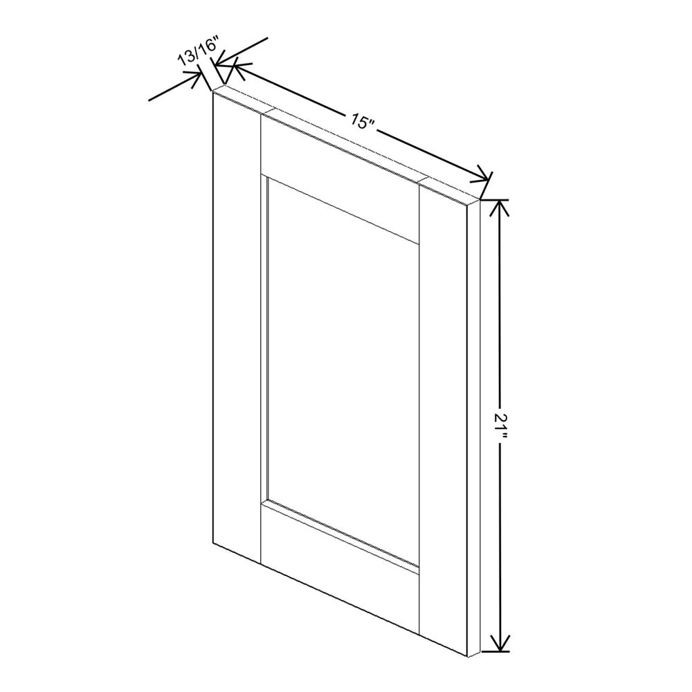 J&K White Shaker S8 Dummy Door Panel 15" W x 21" H