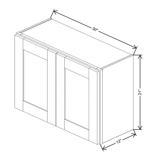 Fabuwood Allure Luna Desert Oak 30" W X 21" H X 12" D Double Door Wall Cabinet