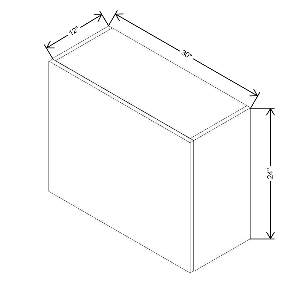 CNC Classic Milano Obsidian 24" W X 36" H Double Door Wall Cabinet