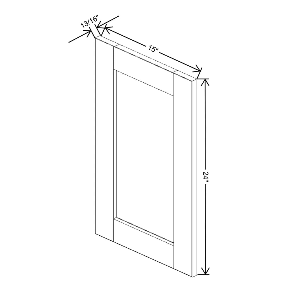 J&K White Shaker S8 Dummy Door Panel 15" W x 24" H