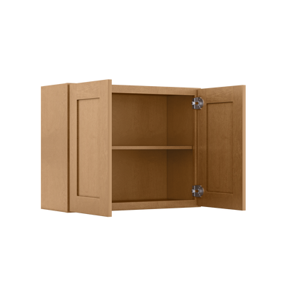 Wall Kitchen Cabinet W3024 Shaker Toffee LessCare 30 in. width 24 in. height 12 in. depth