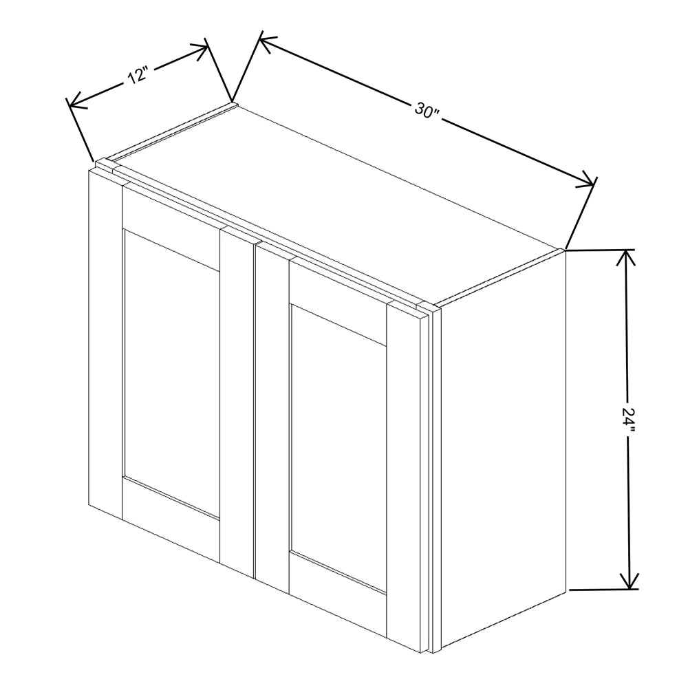 Fabuwood Allure Galaxy Desert Oak 30" W X 24" H X 12" D Double Door Wall Cabinet