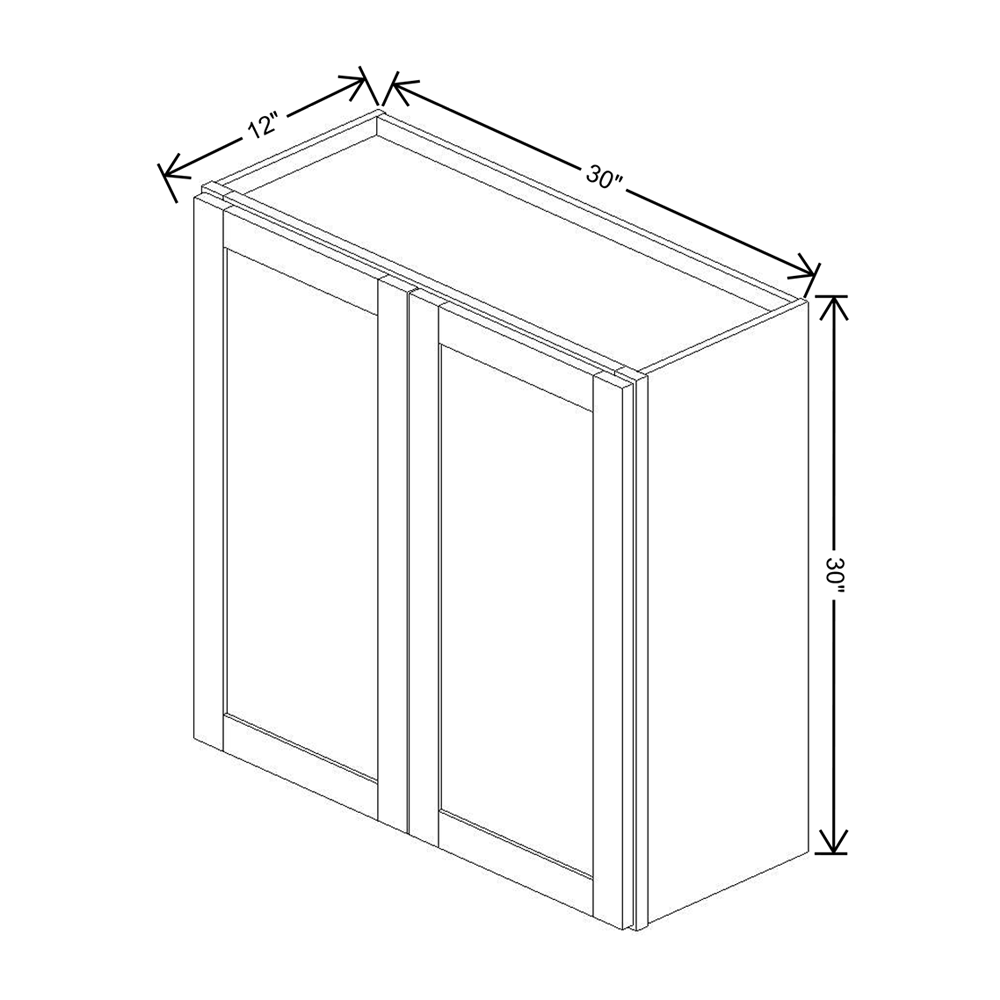 Wolf Classic Dartmouth 5-piece White Paint 30"W X 30"H Wall Cabinet