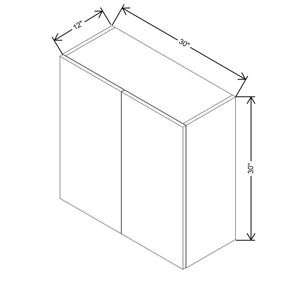 CNC Classic Highland White 30" W X 30" H Double Door Wall Cabinet