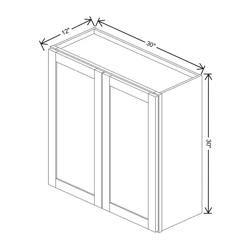 Wolf Classic Dartmouth Brownstone Stain 30"W X 30"H Wall Cabinet